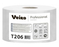 T206 Туалетная бумага с перфорацией мини рулоны 125м. Veiro Professional